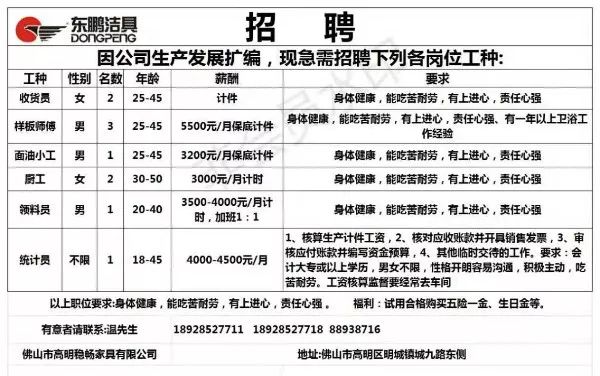 最新榜头招工信息汇总